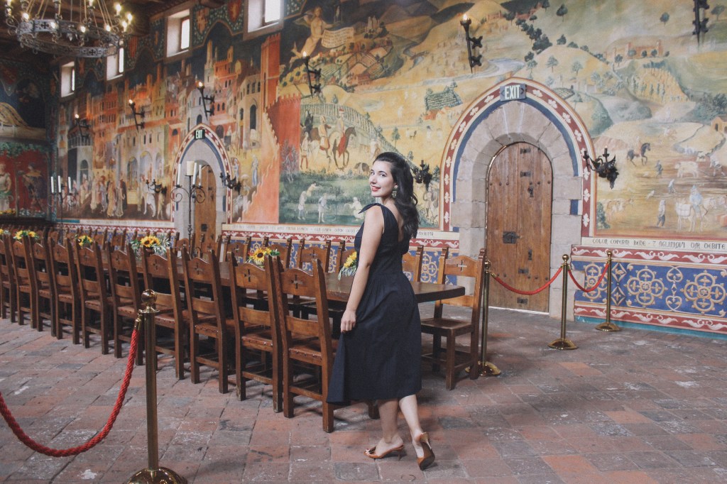 Castello di Amorosa, Napa Valley, wine tasting, Medieval, The Middle Ages, castle, Castello di Amorosa, Calistoga, architecture, Napa outfit, black dress, Fendi, Prada, lookbook, summer style, classic style, chic, fashion editorial, interior design