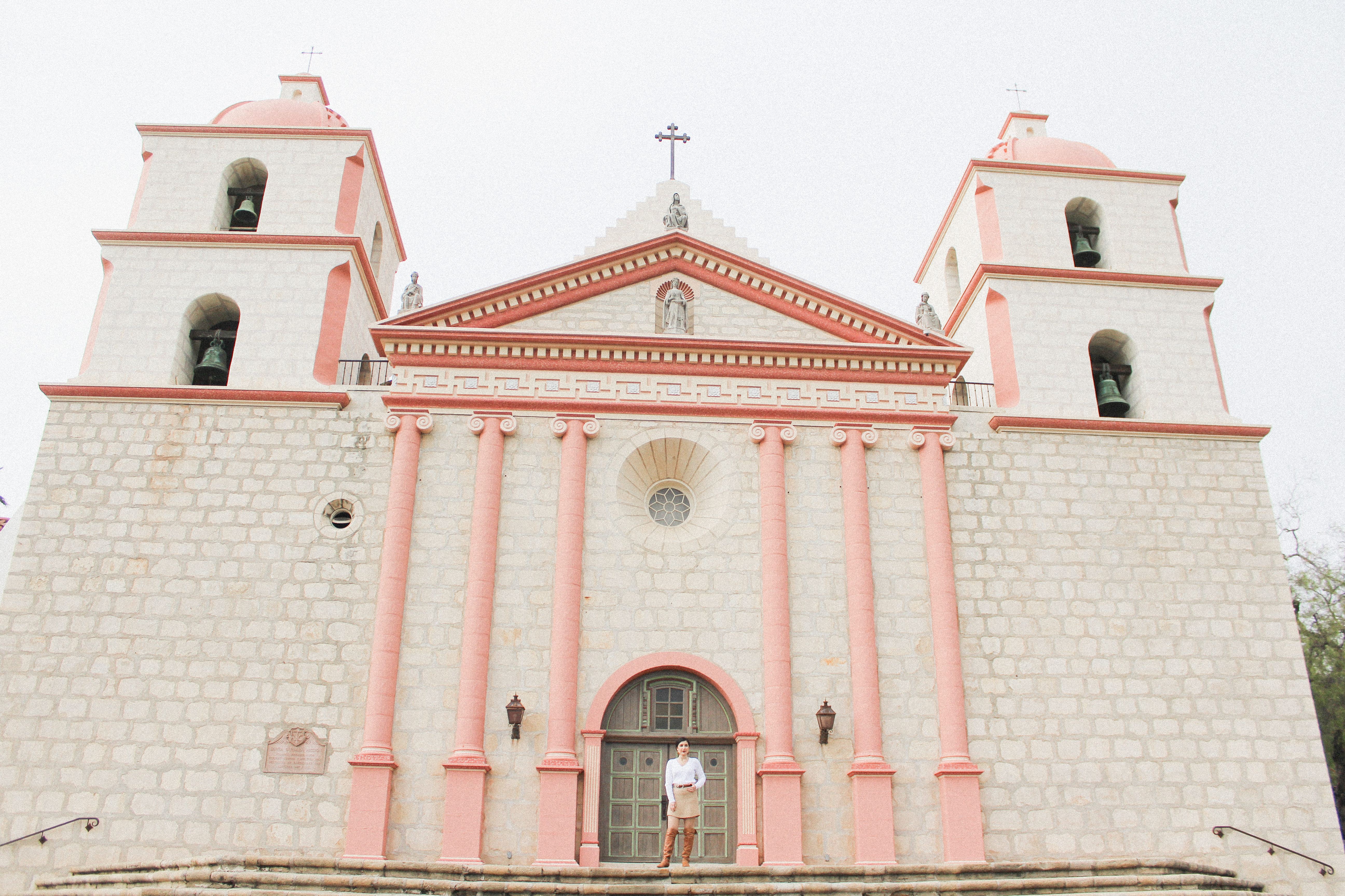 Santa Barbara, Santa Barbara Mission, outfit of the day, ootd, lotd, lookbook, California, California style, neutrals, Polo Ralph Lauren, Calvin Klein, ALDO, over the knee boots, sweater, preppy, sweater skirt, fashion blogger, California blogger