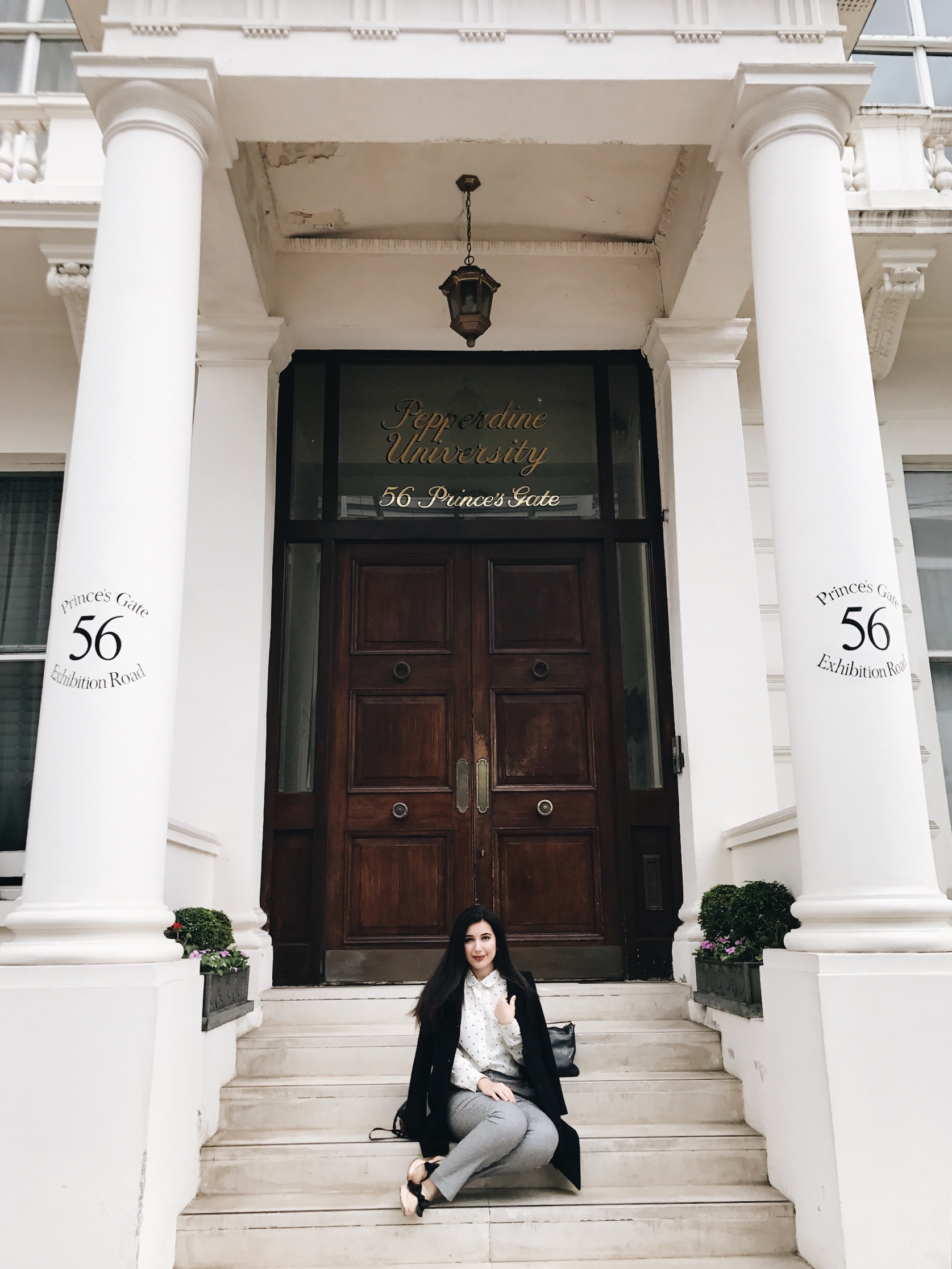 South Kensington, London, United Kingdom, London fashion, lookbook, fashion blogger, gingham pants, collared top, chic, Kate Spade, Zara