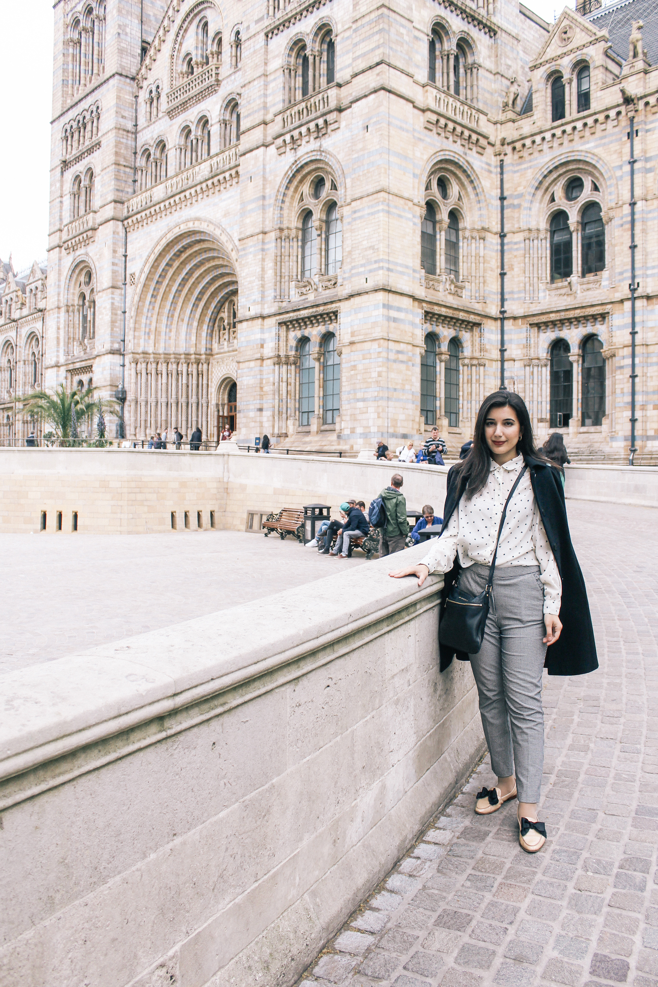 South Kensington, London, United Kingdom, London fashion, lookbook, fashion blogger, gingham pants, collared top, chic, Kate Spade, Zara