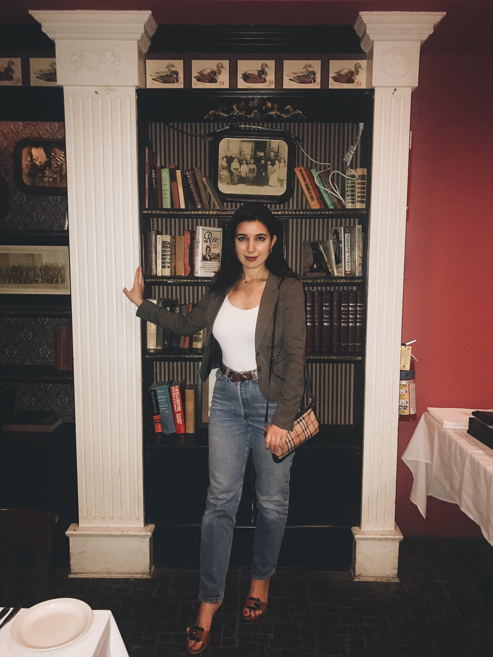 Taix Restaurant, Los Angeles restaurant, bookish, Los Angeles books, Zara, culottes, Burberry bag, Fendi shoes, blazer, tweed blazer vintage fashion, fashion blogger, style blogger, book blogger