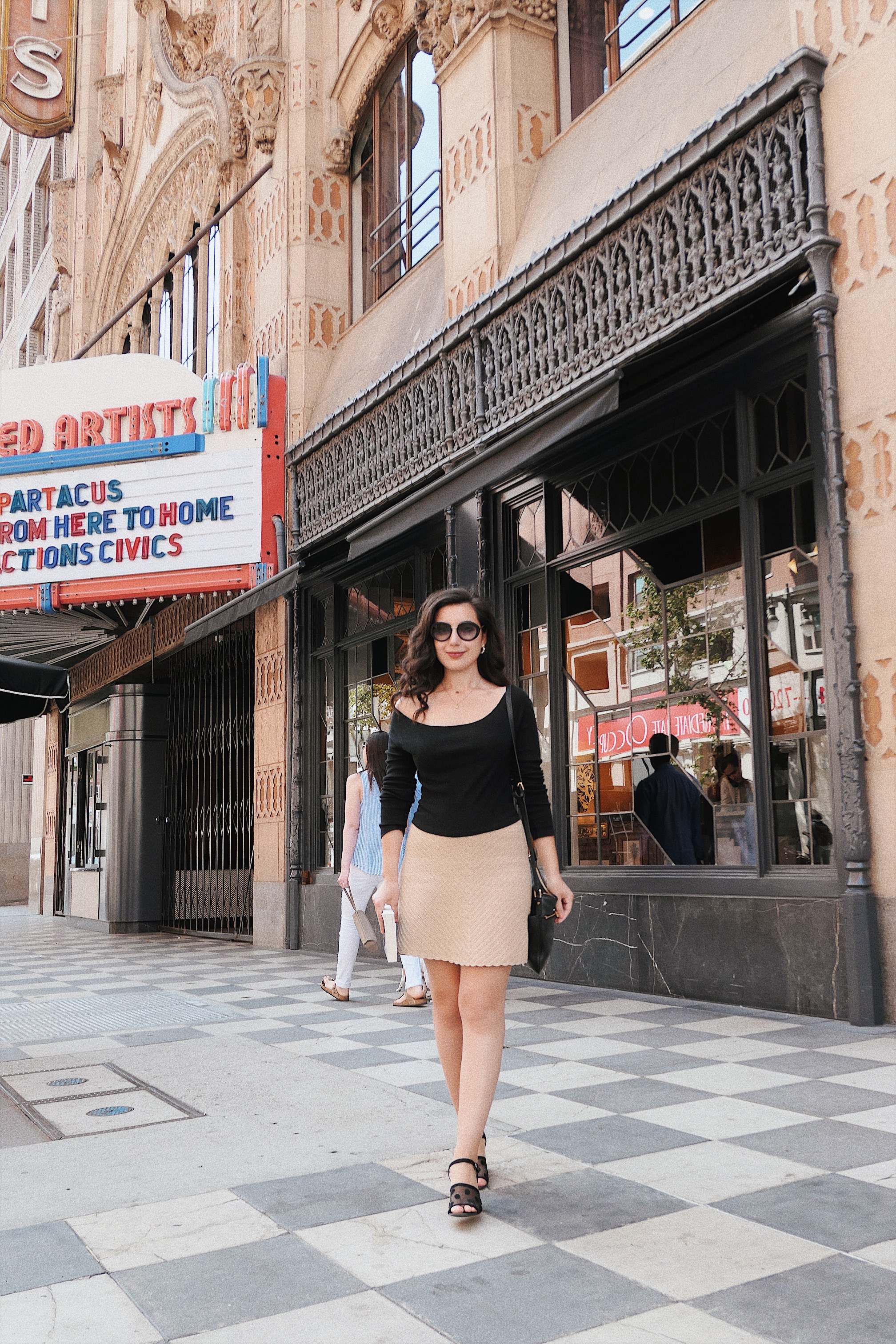 Downtown Los Angeles, DTLA, Los Angeles architecture, Los Angeles blogger, LA fashion blogger, fashion blogger, lookbook, minimalism, Calvin Klein, Michael Kors, Vintage jewelry, curly hair, Zara, what I wore, Sunday brunch, brunch outfit, summer style