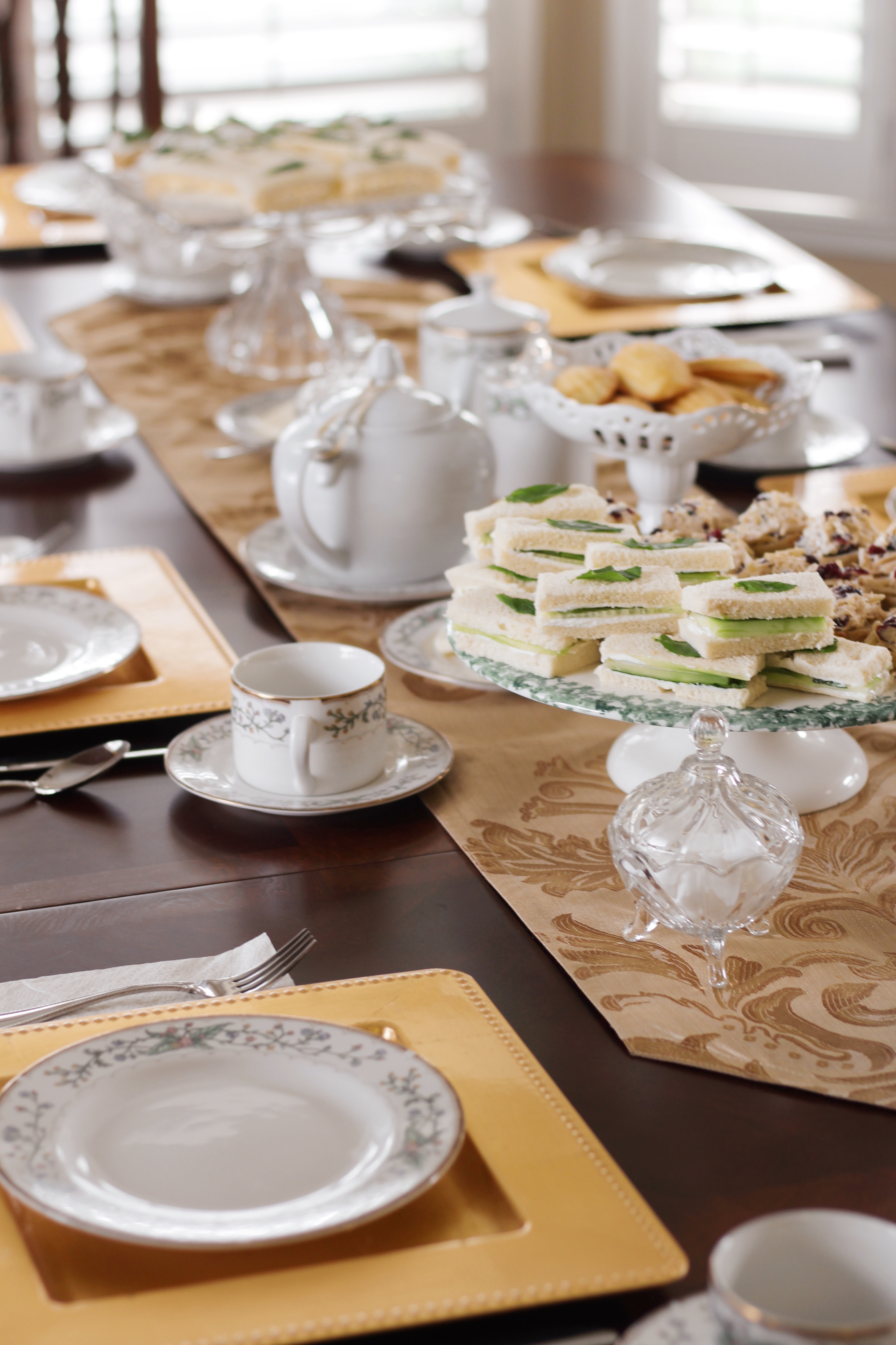 at home together, stop the spread, lookbook, food recipes, loose leaf tea, spring fashion, spring style, family time, afternoon tea, social distancing, Fortnum and Mason, finger sandwiches, tea sandwiches, off-the-shoulder dress, Victorian style dress, tea time, gold jewelry, lace dress, vintage fashion, thrifted, vintage dress, fashion blogger, style blog, lifestyle blogger, COVID19