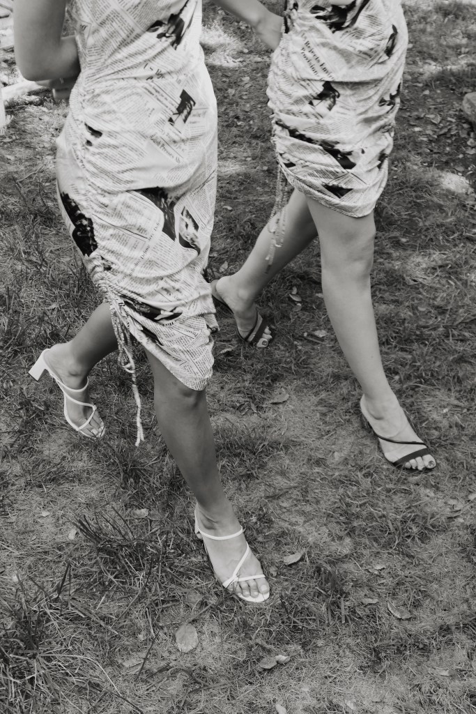 Carrie Bradshaw, newspaper dress, Sex and the City, Sex and the City dress, Emily in Paris, Younger, Peppermayo, black and white dress, fashion blogger, outfit of the day, ootd, twinning, blogger besties, style diary, Lily Collins, Sarah Jessica Parker, SJP, lifestyle blog, fashion, fall fashion, what I wore, outfit inspiration, celebrity inspired fashion, celebrity look for less, Sex and the City fashion