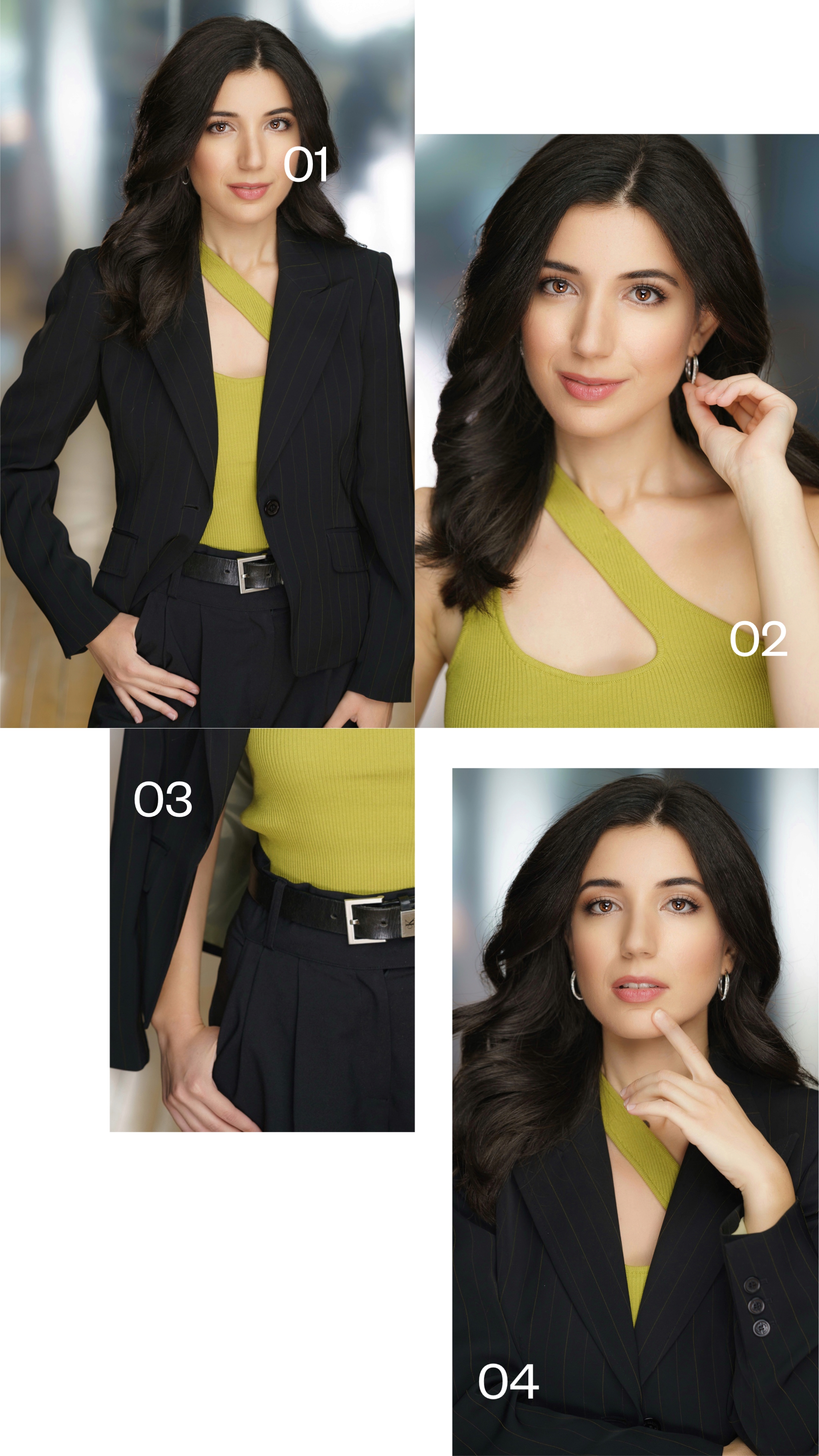 on-camera style, TV host style, reporter style, anchor style, anchor, reporter, TV host, '90s style, retro, fashion, ootd, outfit idea, black leather belt, asymmetrical top, lime green, suit, pinstripe suit, workwear, what I wore to work