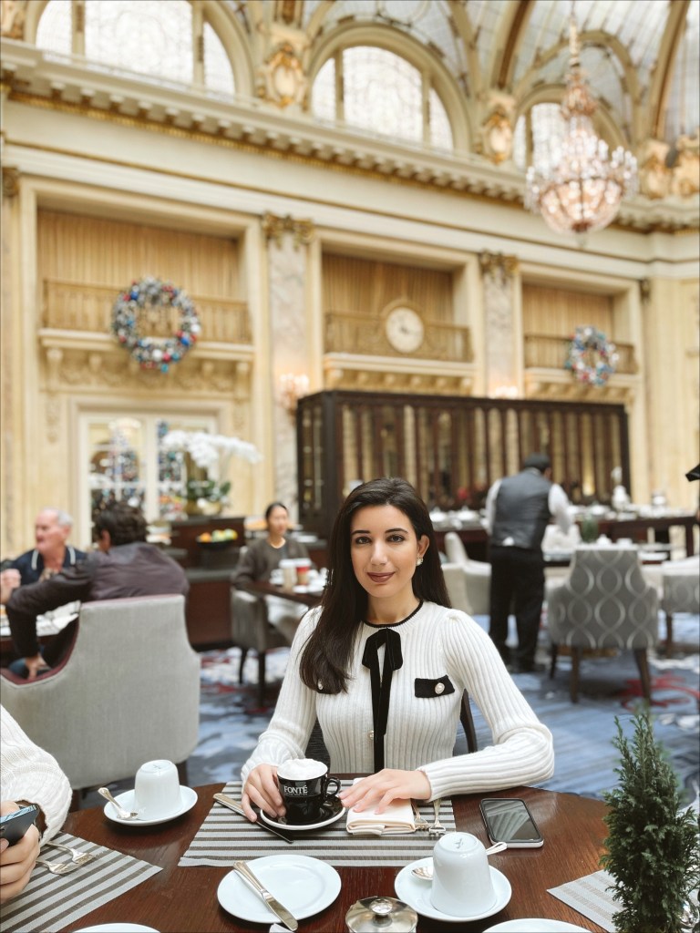 Chanel, Chanel girl, Chanel beauty, Coco Chanel, French style, French girl, French fashion, Parisian style, Parisian fashion, Parisian, pearls, tuxedo dress, sweater dress, suede boots, Palace Hotel, San Francisco