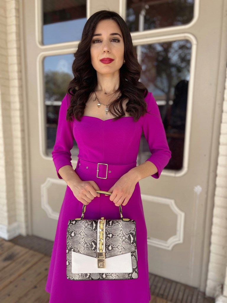 Karen Millen, Barbiecore, pink, pink dress, Workwear, what I wear to work, how to wear, professional style, chic workwear, work outfit, office style, work dress, office fashion, TV news, news anchor, anchor style, reporter, newsgirl, TV host, TV News style
