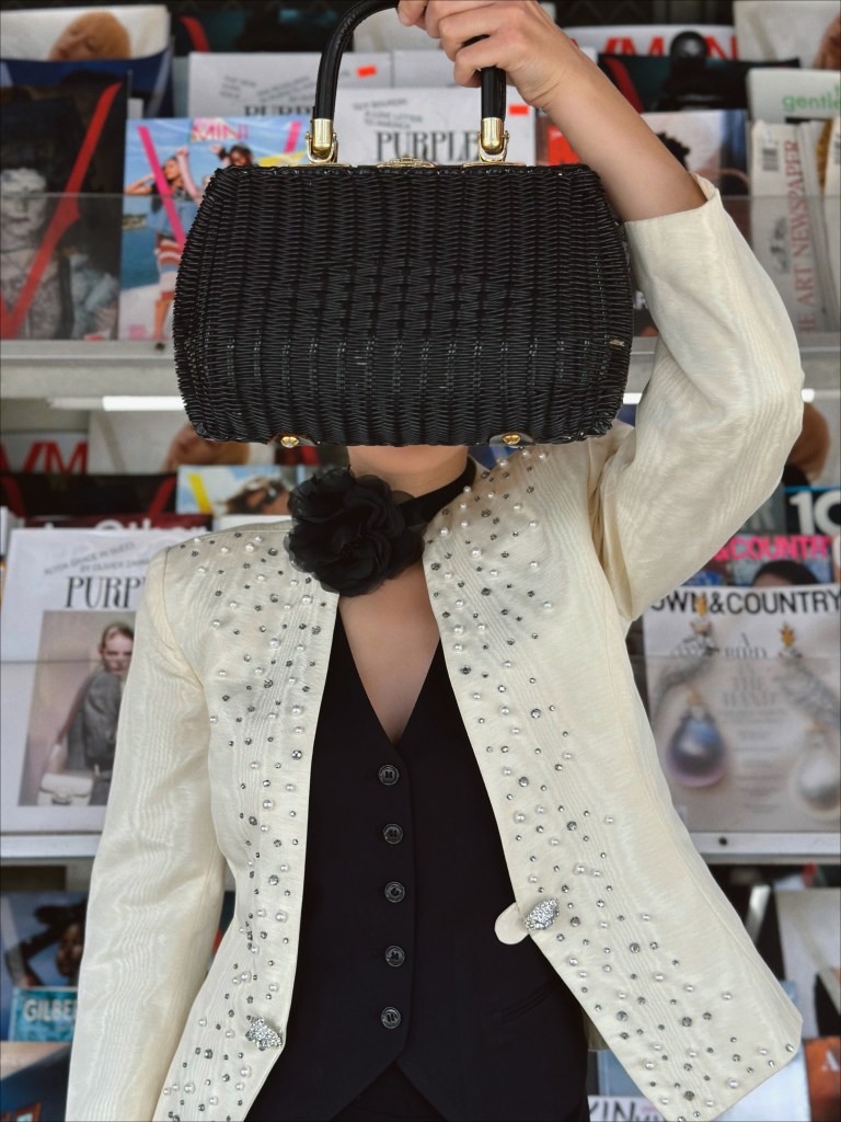 Chanel Cruise 2024, Chanel, Chanel Los Angeles, runway, Chanel Hollywood, vintage, vintage Chanel, biker shorts, vest, vintage earrings, tuxedo, Los Angeles, Beverly Hills, fashion, fashion blogger, outfit idea, ootd