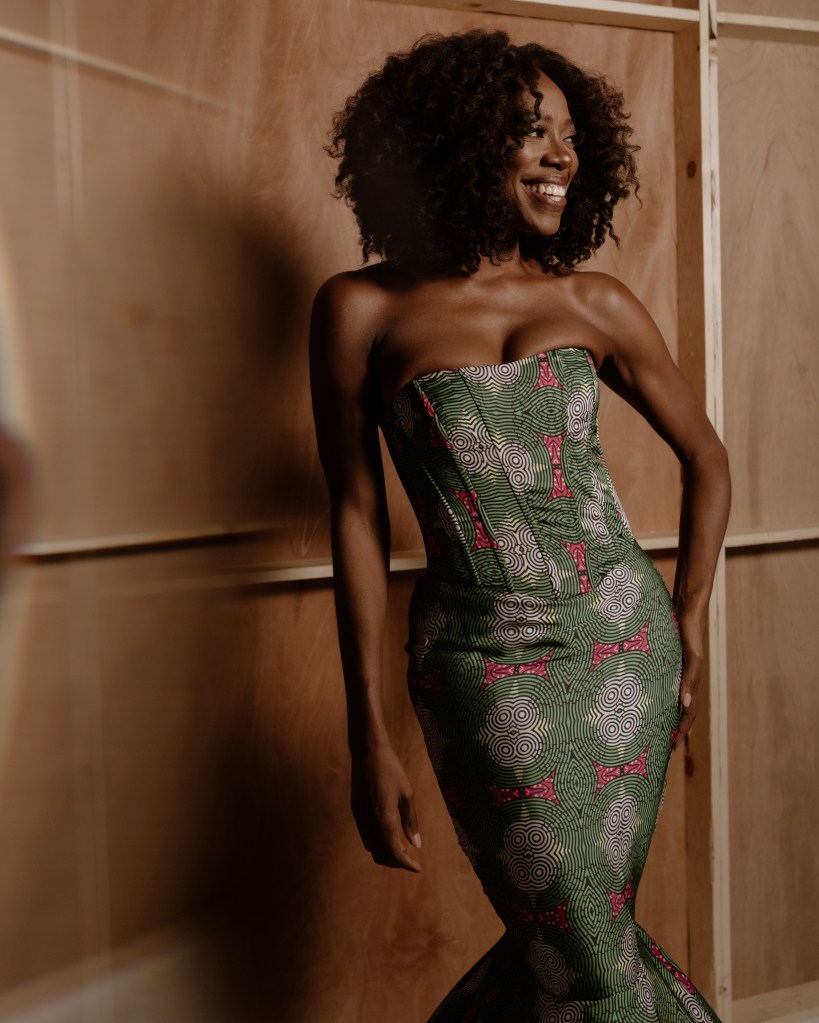 Yvonne Orji, Claude Kameni, Black fashion designer, Black-owned brand, LAFW, Los Angeles, fashion week, fashion month, Los Angeles fashion, N4xt Experiences, Nya Studios, style speaks, emerging designer, Cameroon, African prints, Cameroon fashion