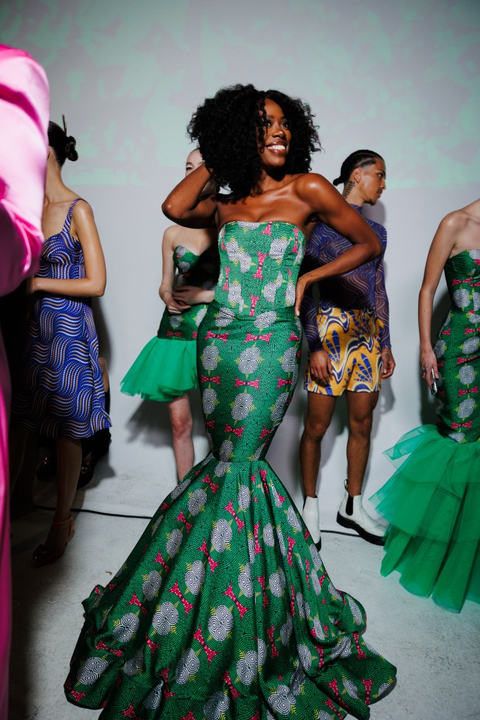 Yvonne Orji, Claude Kameni, Black fashion designer, Black-owned brand, LAFW, Los Angeles, fashion week, fashion month, Los Angeles fashion, N4xt Experiences, Nya Studios, style speaks, emerging designer, Cameroon, African prints, Cameroon fashion